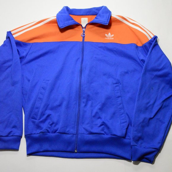 blue orange adidas jacket